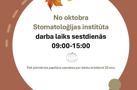 Sestdienās mainīts darba laiks!