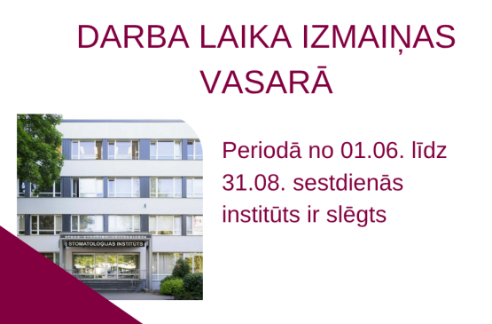 Izmaiņas darba laikā vasaras periodā