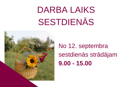 Izmaiņas darba laikā sestdienās