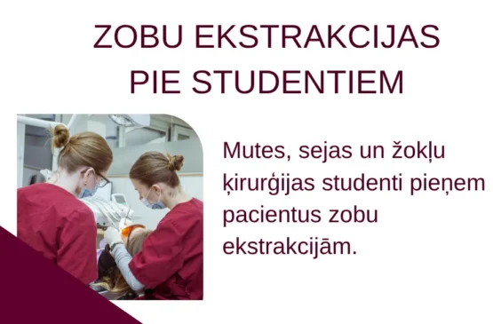 Zobu ekstrakcijas pie mutes, sejas un žokļu ķirurģijas studentiem